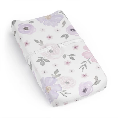 Sweet Jojo Designs Girl Changing Pad Sheet Watercolor Floral Purple Pink And Grey 8 Sweet Jojo Designs Girl Changing Pad Sheet Watercolor Floral Purple Pink And Grey - Image 6