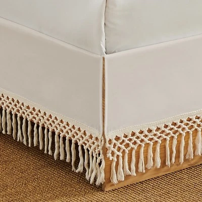 Sweet Jojo Designs Dust Ruffle Queen Bed Skirt Boho Fringe Macrame Ivory 3 Sweet Jojo Designs Dust Ruffle Queen Bed Skirt Boho Fringe Macrame Ivory