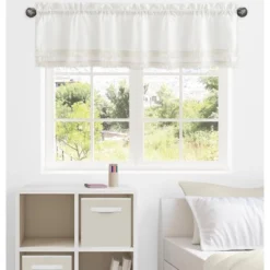 Sweet Jojo Designs Boy, Girl, Unisex/Gender Neutral Window Valance Treatment 54in. Diamond Tuft Solid Ivory