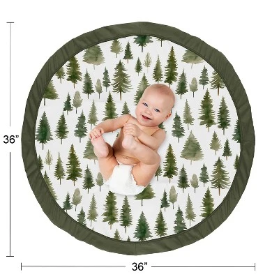 Sweet Jojo Designs Gender Neutral Unisex Baby Tummy Time Playmat Woodland Pine Tree Green And White 5 Sweet Jojo Designs Gender Neutral Unisex Baby Tummy Time Playmat Woodland Pine Tree Green And White - Image 3