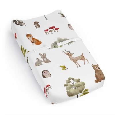 Sweet Jojo Designs Boy Girl Gender Neutral Unisex Changing Pad Sheet Watercolor Woodland Forest Animals Orange Green And Brown 8 Sweet Jojo Designs Boy Girl Gender Neutral Unisex Changing Pad Sheet Watercolor Woodland Forest Animals Orange Green And Brown - Image 6