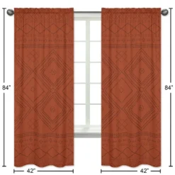 Sweet Jojo Designs Window Curtain Panels 84in. Boho Geometric Orange And Black -Sweet Jojo Designs Shop GUEST e2db045a c0cc 4cd4 848f 4c9a319369f9