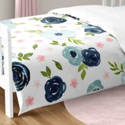 Sweet Jojo Designs Girl Toddler Bedding Set Watercolor Floral Blue Pink And White 5pc -Sweet Jojo Designs Shop GUEST eead3b1e 1639 4e38 b330 75aebe4542e9