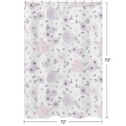 Sweet Jojo Designs Shower Curtain 72in.x72in. Watercolor Floral Purple, Pink And Grey -Sweet Jojo Designs Shop GUEST f014b2ee 46d7 4e10 b9d1 c782ec13ea30