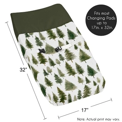 Sweet Jojo Designs Gender Neutral Unisex Changing Pad Cover Woodland Pine Tree Green And White 6 Sweet Jojo Designs Gender Neutral Unisex Changing Pad Cover Woodland Pine Tree Green And White - Image 4