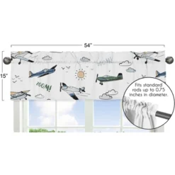 Sweet Jojo Designs Boy Window Valance Treatment 54in. Vintage Airplane Green Blue And Yellow -Sweet Jojo Designs Shop GUEST f34601cf d9bd 4f3d ae59 008895ddc099