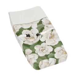 Sweet Jojo Designs Girl Changing Pad Cover Watercolor Magnolia Green And Ivory -Sweet Jojo Designs Shop GUEST f5889af7 4352 4075 af03 2b284aa30e4b