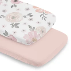 Sweet Jojo Designs Girl Baby Bassinet Fitted Sheets Set Watercolor Floral Pink Grey And White 2pc -Sweet Jojo Designs Shop GUEST fa81ca93 c3c2 4bd5 acb6 9c247ff93fe1