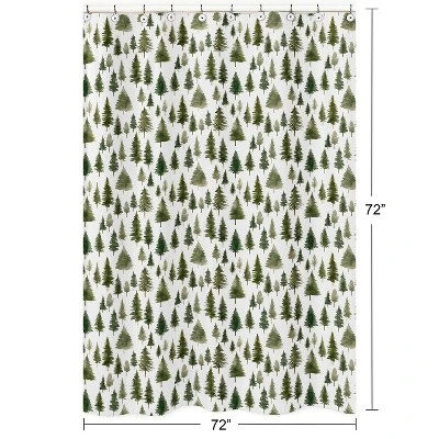 Sweet Jojo Designs Gender Neutral Unisex Shower Curtain 72in.x72in. Woodland Pine Tree Green And White 6 Sweet Jojo Designs Gender Neutral Unisex Shower Curtain 72in.x72in. Woodland Pine Tree Green And White - Image 4