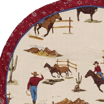 Sweet Jojo Designs Boy Baby Tummy Time Playmat Wild West Taupe Red And Blue 4 Sweet Jojo Designs Boy Baby Tummy Time Playmat Wild West Taupe Red And Blue - Image 2