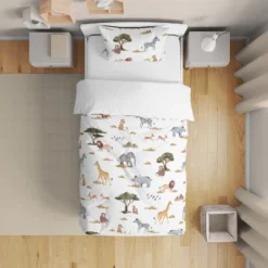Sweet Jojo Designs Boy Or Girl Gender Neutral Unisex Toddler Bedding Set Jungle Animals Multicolor 5pc