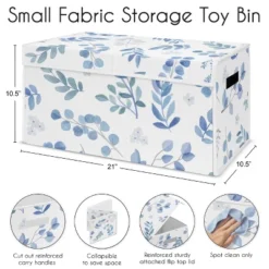 Sweet Jojo Designs Fabric Storage Toy Bin Botanical Blue And White Leaves -Sweet Jojo Designs Shop GUEST fec6efc7 d064 4933 98d8 1233db329ba0