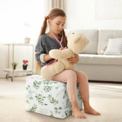 Sweet Jojo Designs Boy Girl Gender Neutral Unstuffed Fabric Ottoman Pouf Cover Decorative Storage Botanical Leaf Green And White Insert Not Included -Sweet Jojo Designs Shop GUEST ffe92b93 e4cc 4488 a654 c82cd41a3039